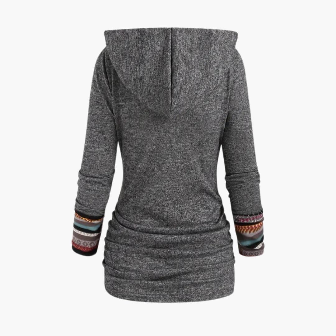 Gemma - Stylish hoodie with ethnic print for women