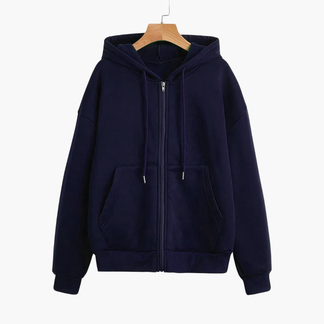 Cecile - Colored hoodie with zipper for women