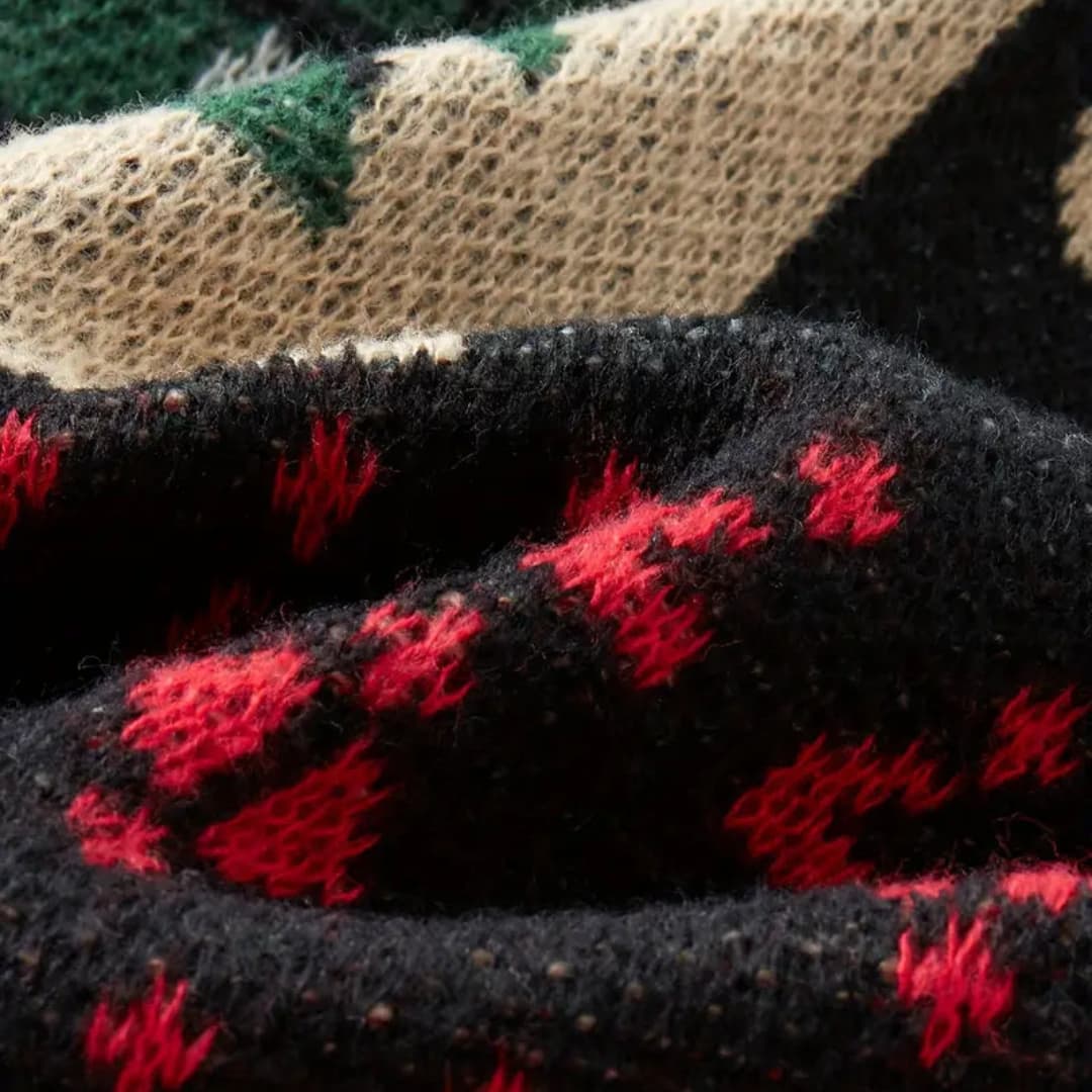 Christmas Bear Pattern Knitted Sweater Cozy and Fun