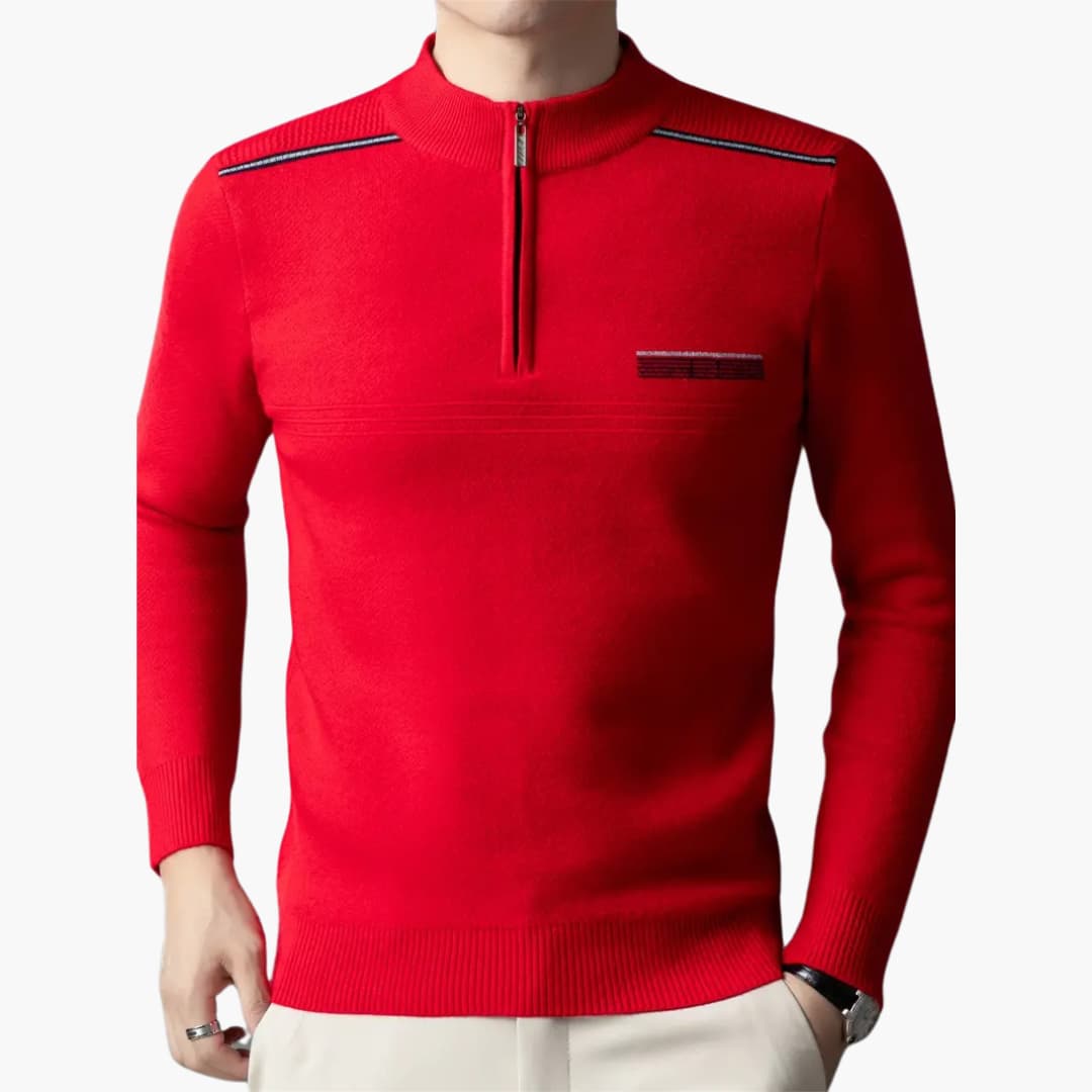 Maxim - Warm knitted sweater with zipper for men