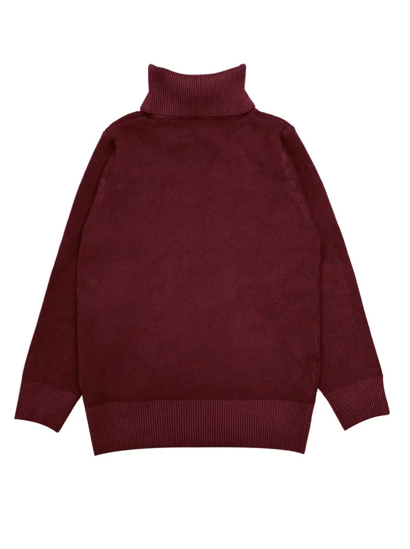 Solid thermal high-neck sweater for women
