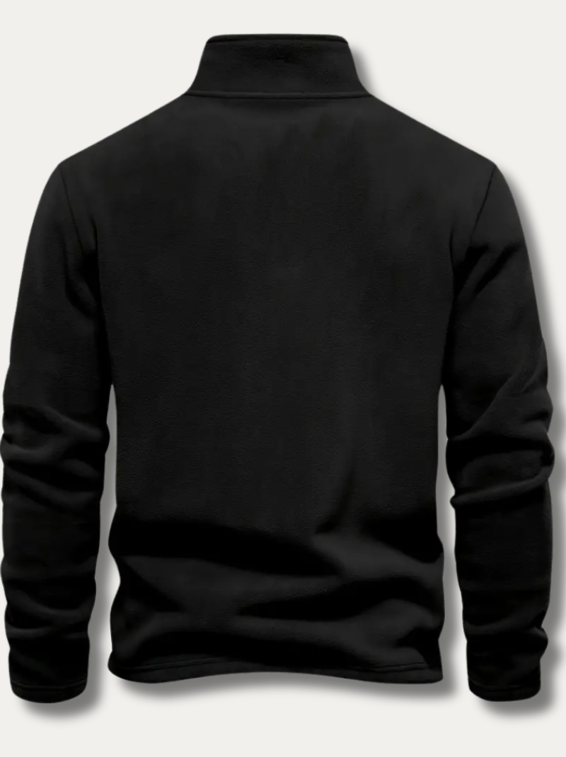 Velvet Henley shirt with zipper for men