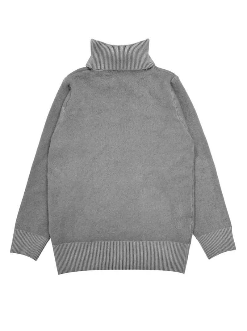 Solid thermal high-neck sweater for women