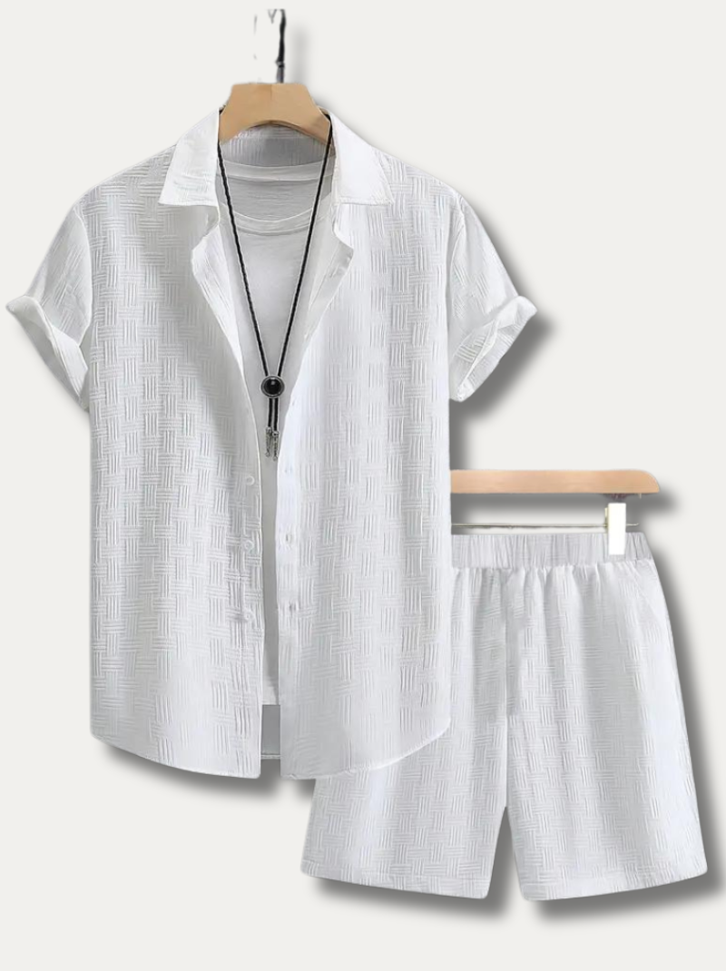 FINN - Checked short-sleeved shirt and shorts set