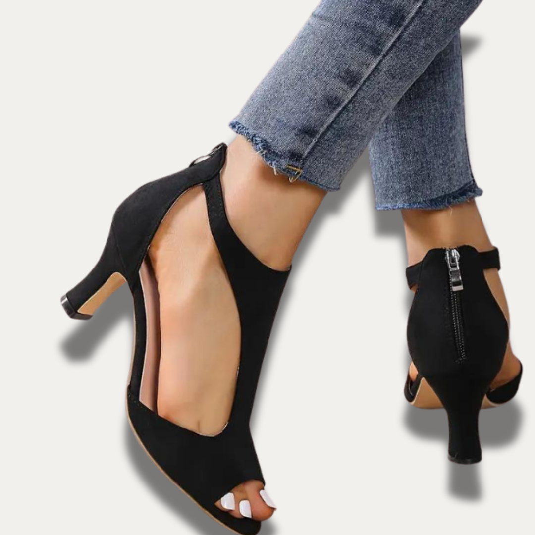 Stylish peep-toe heels
