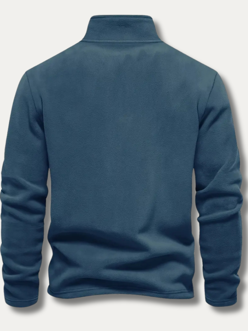 Velvet Henley shirt with zipper for men