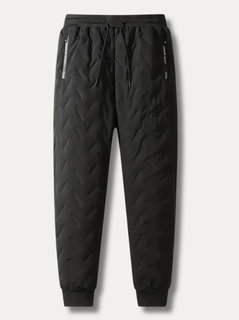 Varm fleece joggebukse med glidelås for menn