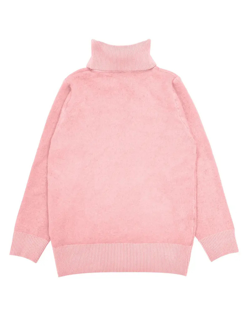 Solid thermal high-neck sweater for women