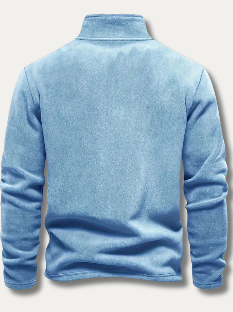 Velvet Henley shirt with zipper for men