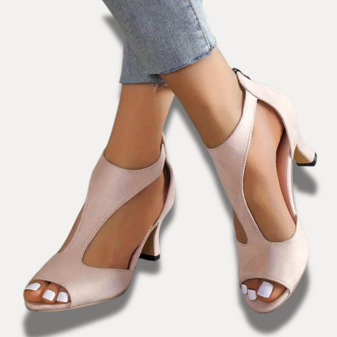 Stylish peep-toe heels