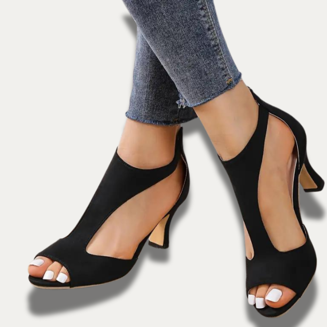 Stylish peep-toe heels
