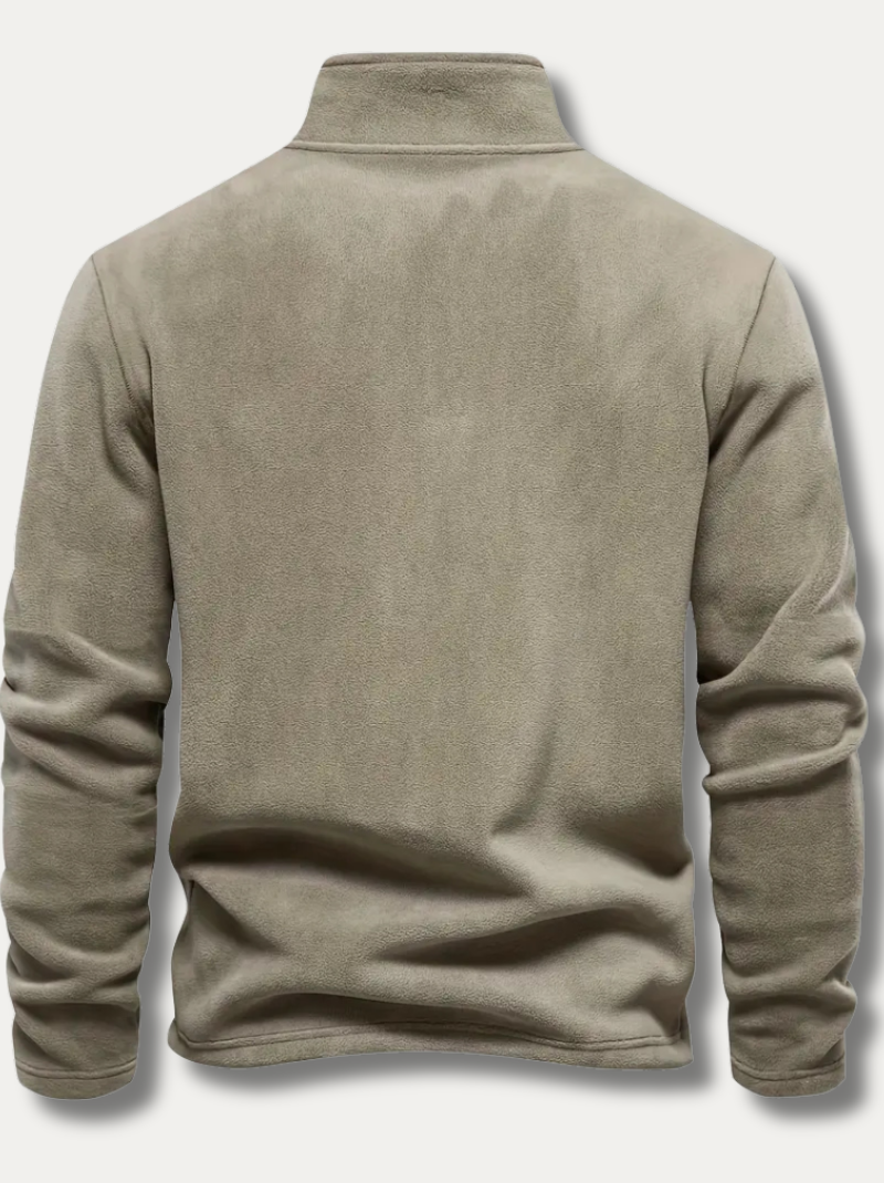Velvet Henley shirt with zipper for men