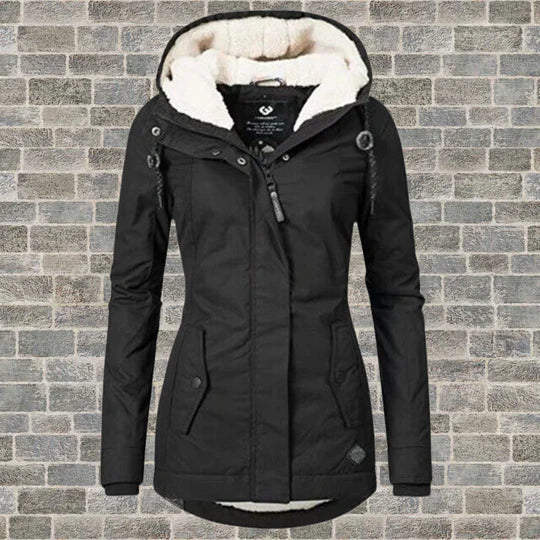 CELINE - New pleated cotton coat with wool hood