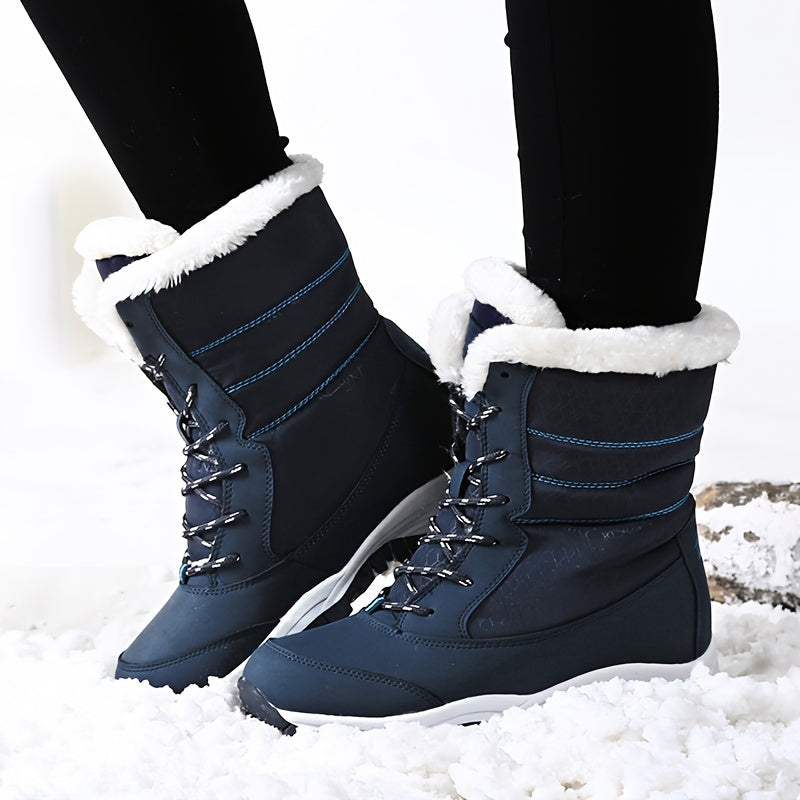 Winter Boots with Fur Lining for Women Waterproof and Slip-Resistant