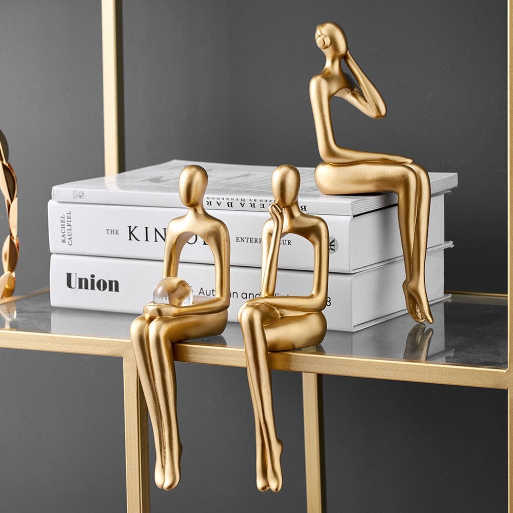 Stilren abstrakt harpiksfigur, perfekt som en moderne gave til hjemmeinnredning.