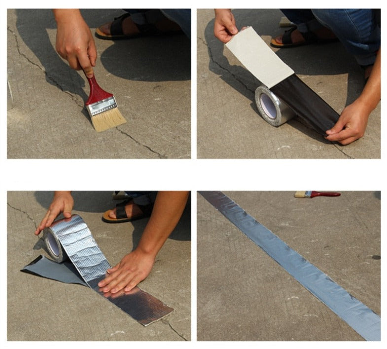 Aluminiumstape i bruk på en lekket rør, som viser dens sterke vanntette forsegling og reparasjonsevne