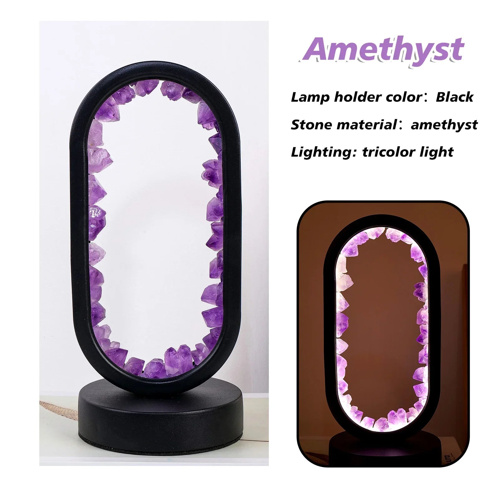 Eksklusiv ametystlampe for innendørs bruk, en stilfull detalj i ethvert hjem.