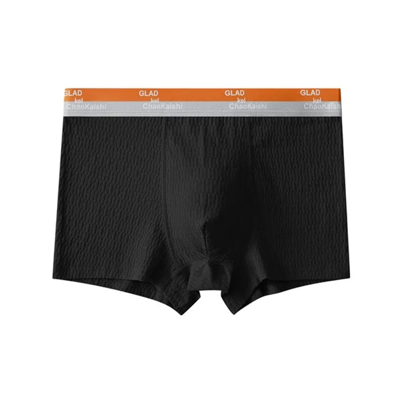 "Antibakteriell herreboksershorts i bomull, svart, pustende og komfortabel, med elastisk passform og klassisk design."