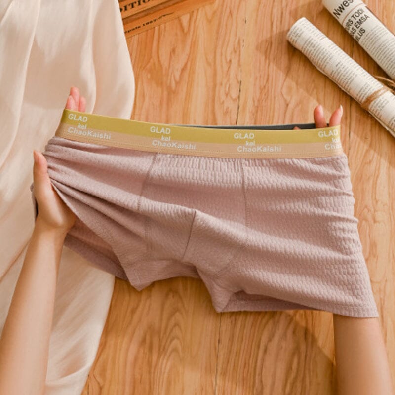"Antibakteriell herreboksershorts i bomull, svart, pustende og komfortabel, med elastisk passform og klassisk design."