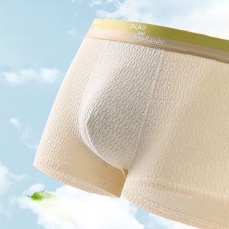 "Antibakteriell herreboksershorts i bomull, svart, pustende og komfortabel, med elastisk passform og klassisk design."