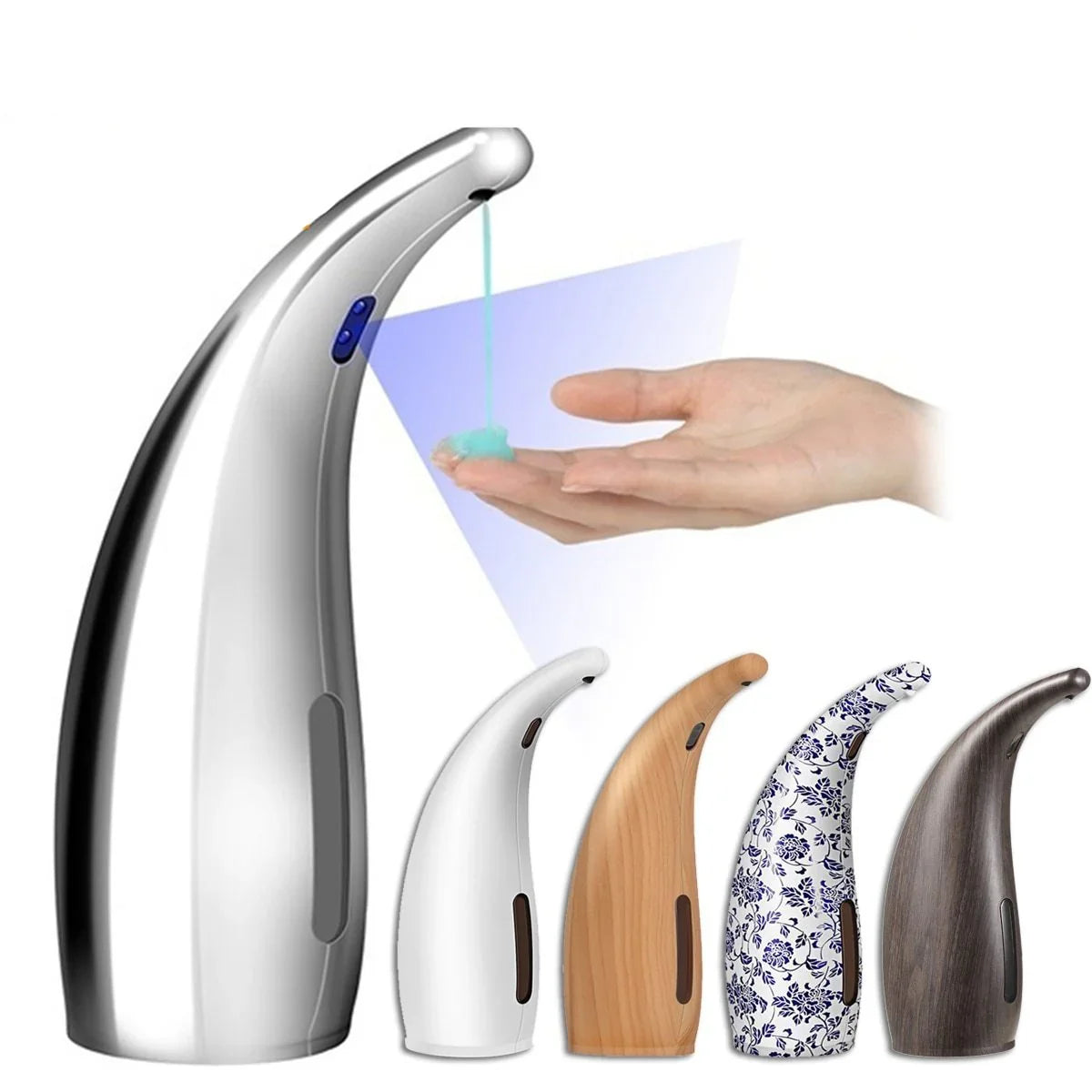 Moderne sensor-såpedispenser til kjøkken og bad. Berøringsfri for flytende såpe og lotion.