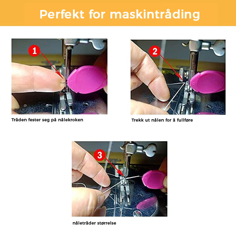 "Automatisk nåletråd for håndsøm, plast, fargerik, kompakt design, enkel trådinnføring for broderi og søm."