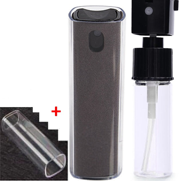 Krystallklar skjerm med denne bærbare 2-i-1 rengjøreren; spray & mikrofiber for mobiler og nettbrett.