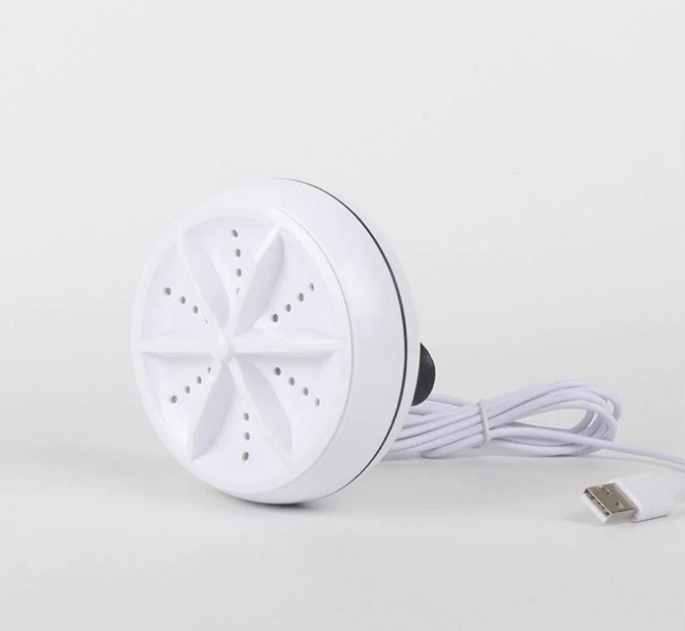 Ultralyd minivaskemaskin, ideell for delikate klær og små mengder tøy, USB-kompatibel.