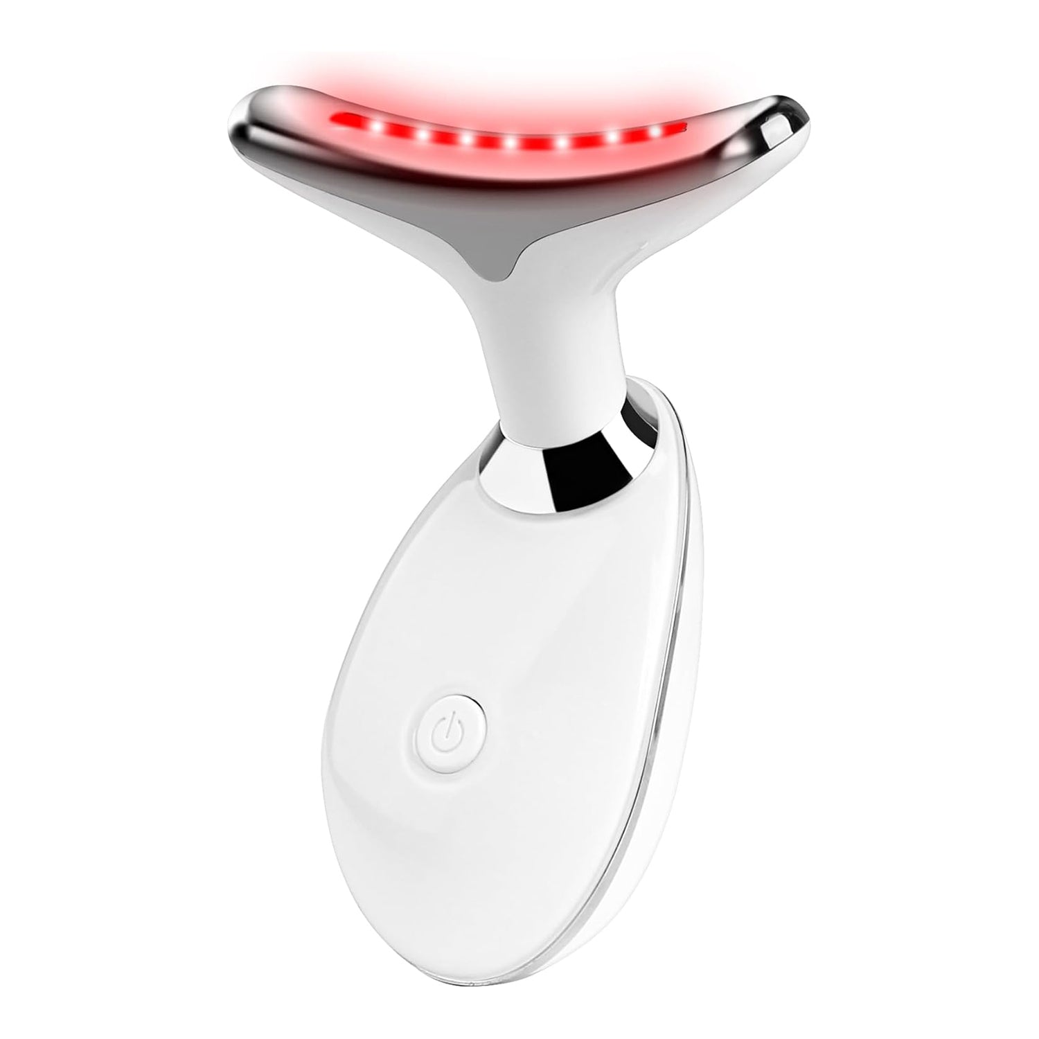 Bærbar rødlysterapilampe, ergonomisk design, for hudforyngelse og hjemmebruk.