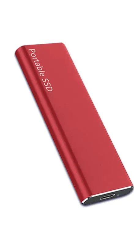 Nærbilde av USB-C-porten på den bærbare eksterne harddisken, klar for plugandplay-tilkobling.