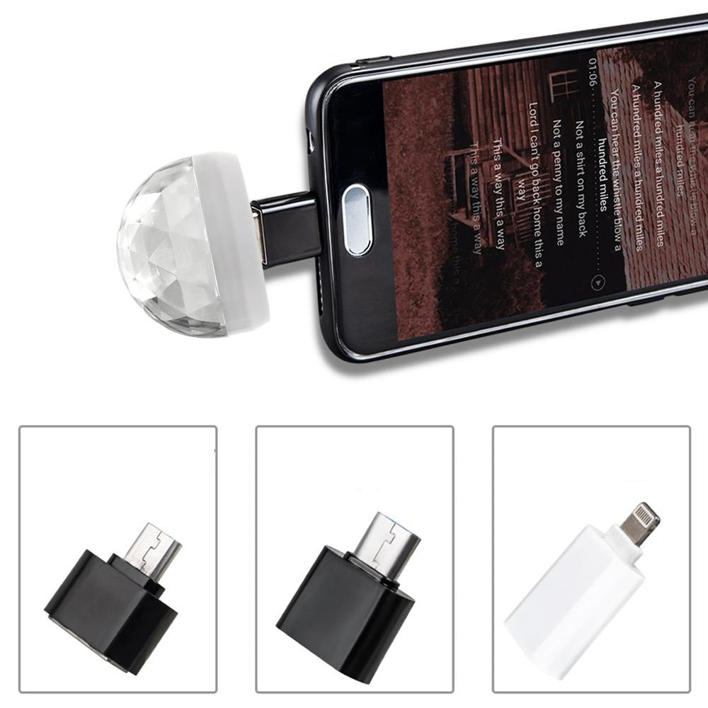 Bærbar diskolys-enhet med USB-strøm, perfekt som stemningslys for musikk og fest.