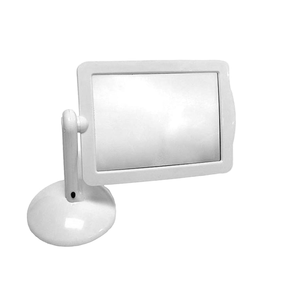 Bærbart forstørrelsesglass med LED-lys, perfekt for lesing og hobby, hvit lettvektsdesign.