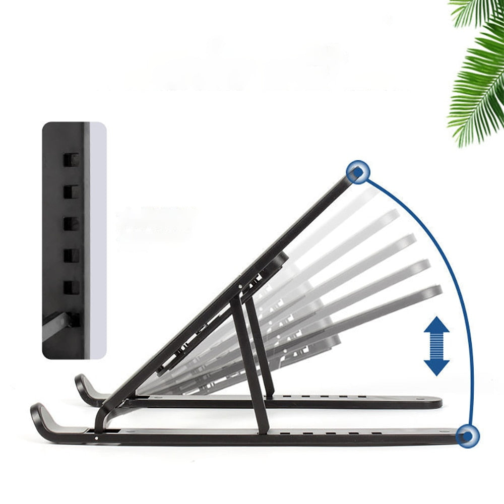 Justerbart og sammenleggbart laptopstativ for bærbar PC, perfekt for ergonomisk komfort.