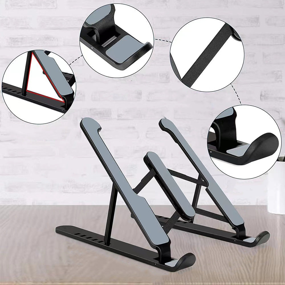 Bærbart, justerbart laptopstativ for PC. Ergonomisk design for bedre arbeidsstilling.