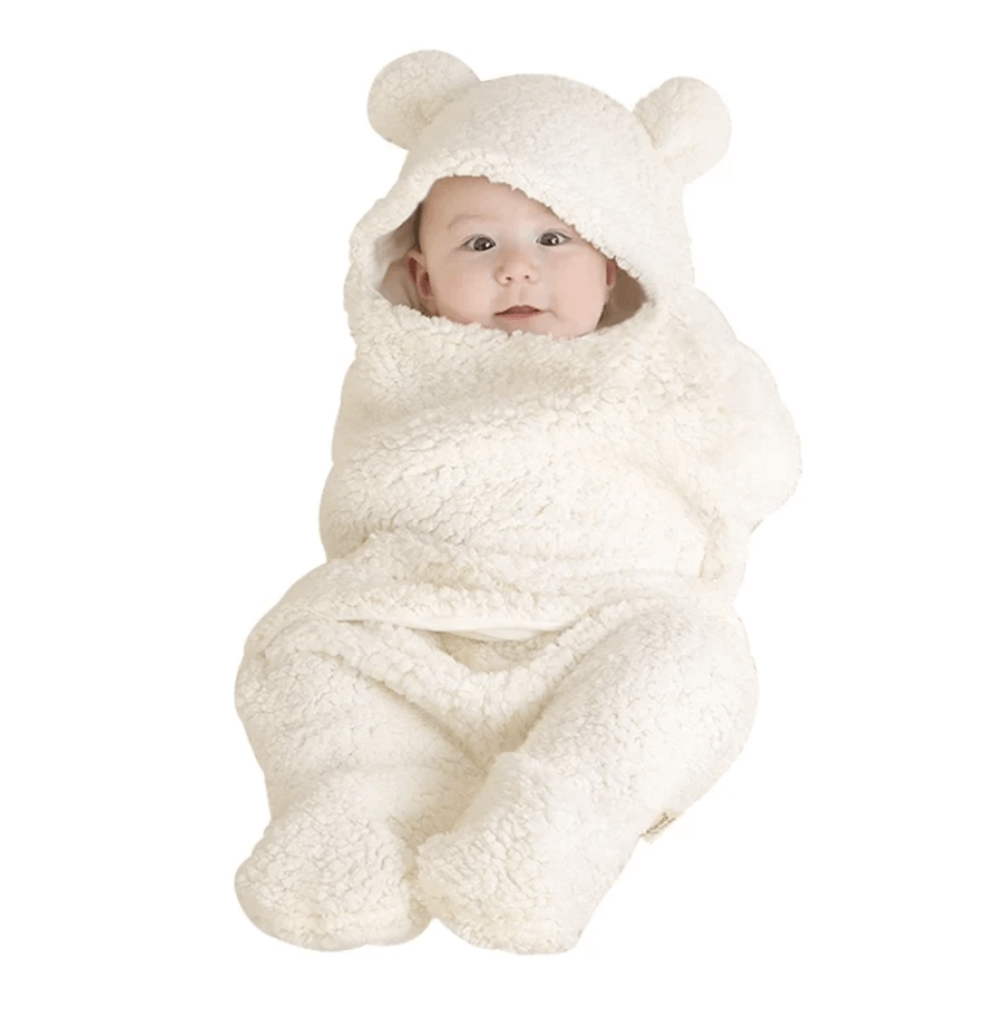 Babypledd sovepose DIY, myk og koselig innpakning for nyfødte.