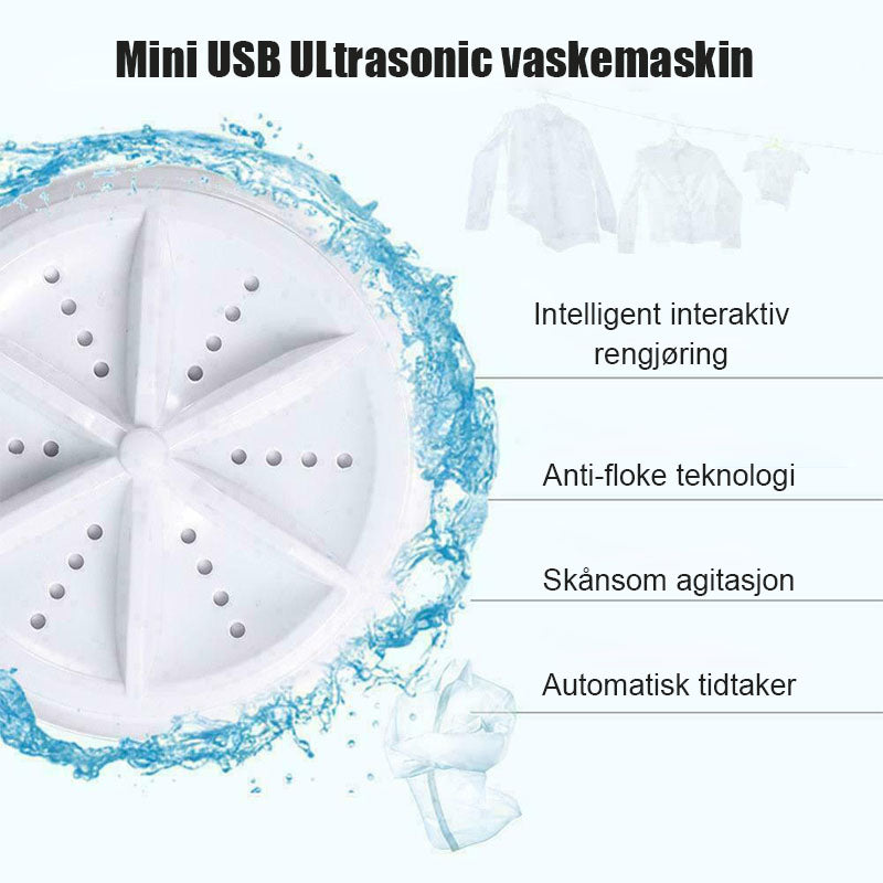 "Bærbar mini oppvaskmaskin, integrert design, USB-ladet, kompakt, hvit, enkel å bære og plasseres på små kjøkken."