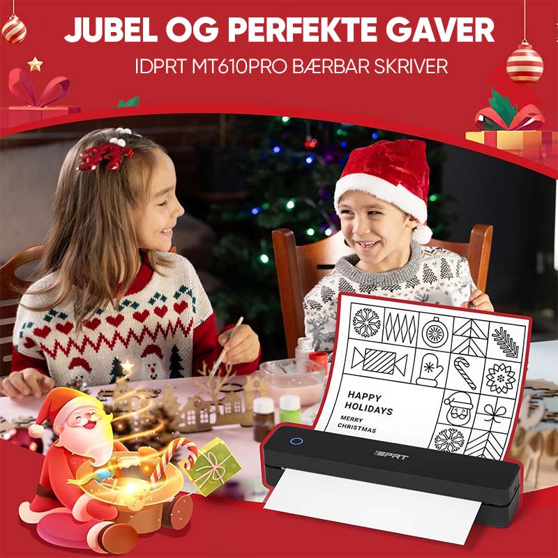 "Bærbar og kompakt termisk skriver, lettvektig, moderne design, perfekt for mobil utskrift med enkel tilkobling."