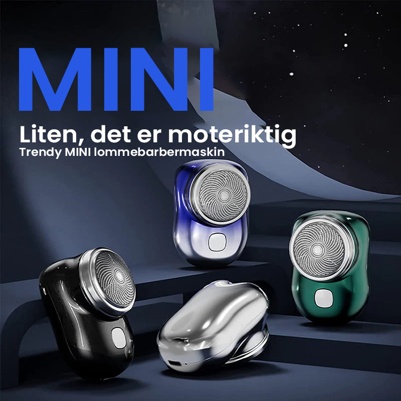 "Bærbar USB barbermaskin i stilig design, IPX7 vanntett, mini, kompakt og effektiv for både våt og tørr barbering."