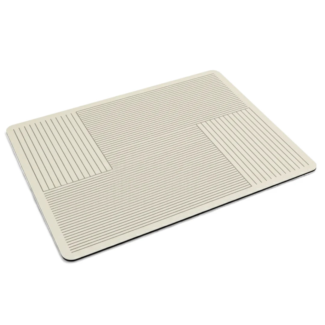 Eksklusiv designmatte i beige diatomitt til kjøkkenet, antiskli og absorberende for stil og funksjon.