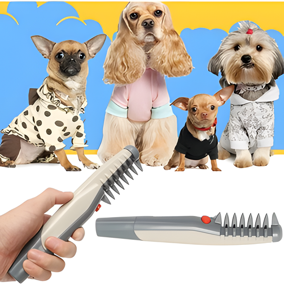 Effektivt dyrepleieutstyr: beige trimmer for pelspleie av kjæledyr, hundestell og kattestell.