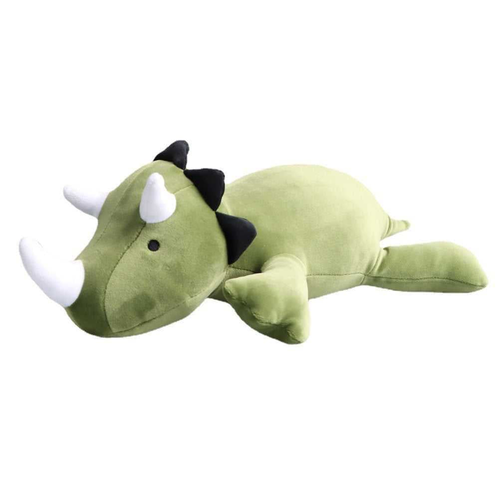 Beroliget vektet dinosa kosedyr for barn, grønn plysj, sensorisk lek, 35cm, koseleke.