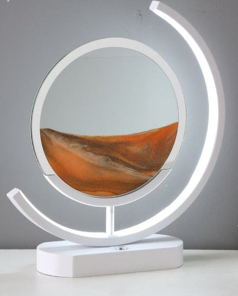 Avslappende sandkunst LED-lampe. Ideell bordlampe for hjemmet, gir en unik beroligende stemning.