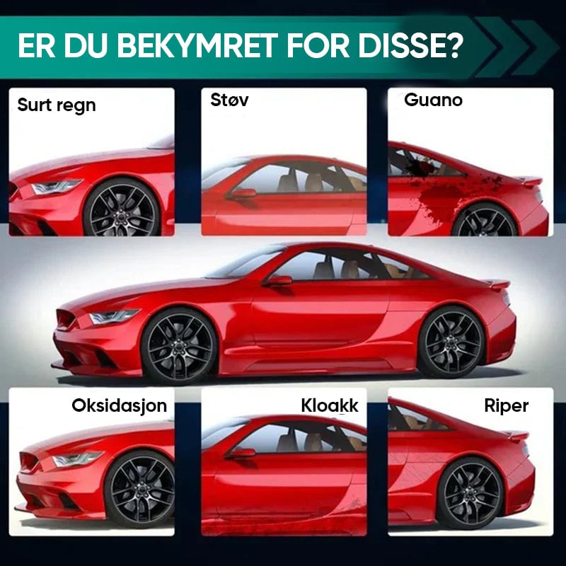 "Bilfornyelsesspray med nanoteknologi, gir langvarig glans uten vann. Perfekt for biler, båter og motorsykler."