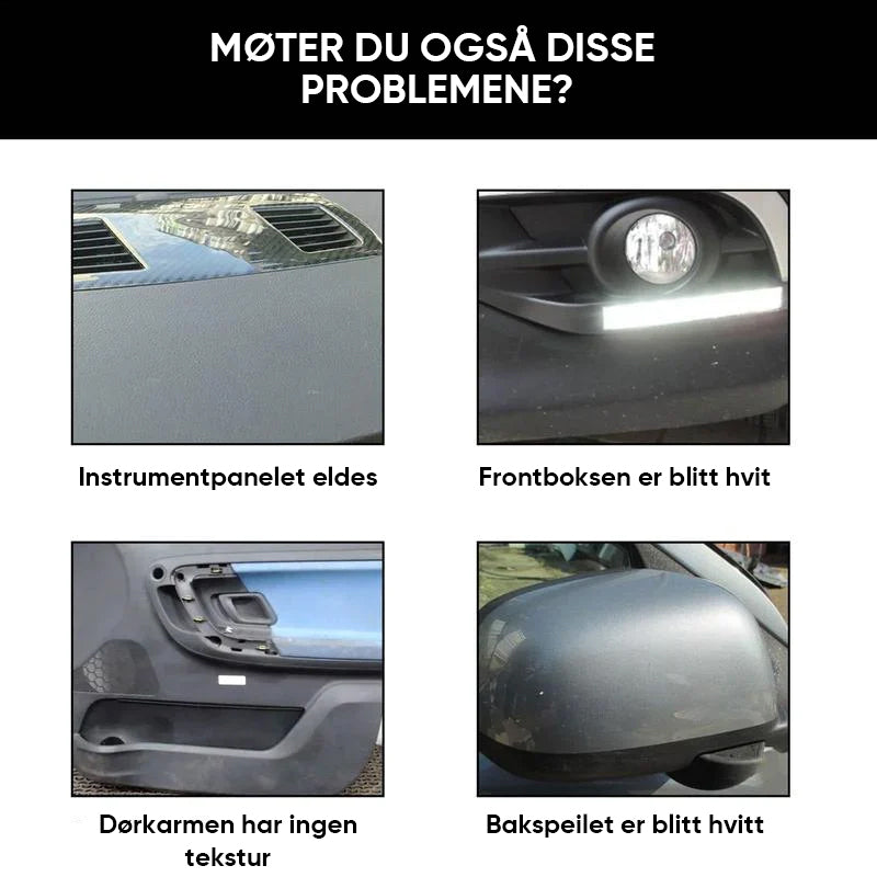 Bilpleieprodukt for plastdeler, gir langvarig glans. Perfekt for interiør og eksteriør, beskytter mot vær.