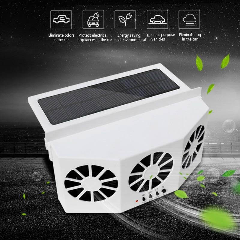 Bilvifte forbedrer ventilasjon og gir friskluft i bilen, drevet av fornybar solenergi.