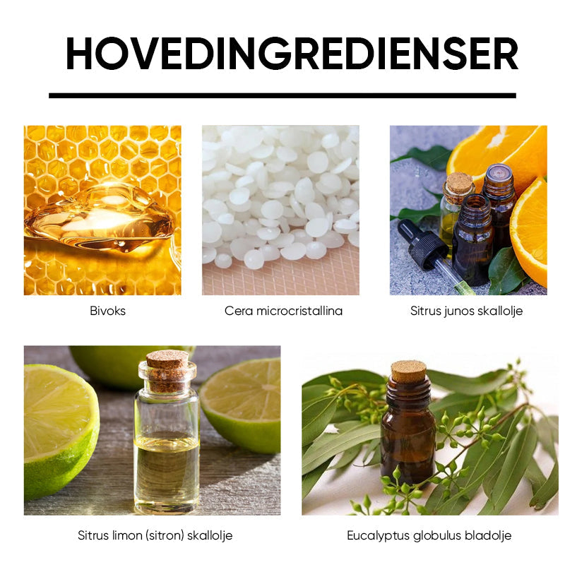 "Bivoksspray for møbelpleie, bringer glans til treoverflater, enkel sprayflaske på hvit bakgrunn."