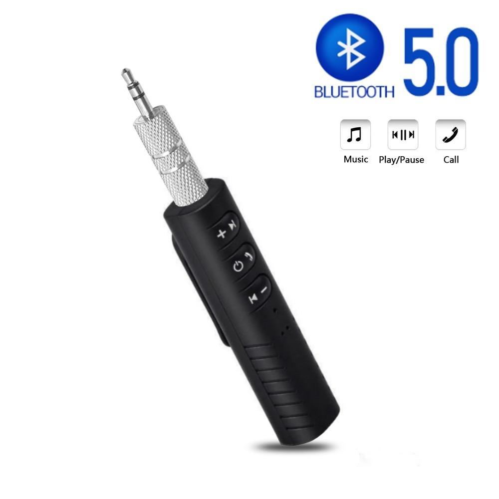 Kompakt Bluetooth lydmottaker med 3.5mm jack for bilstereo og hjemmesystem.