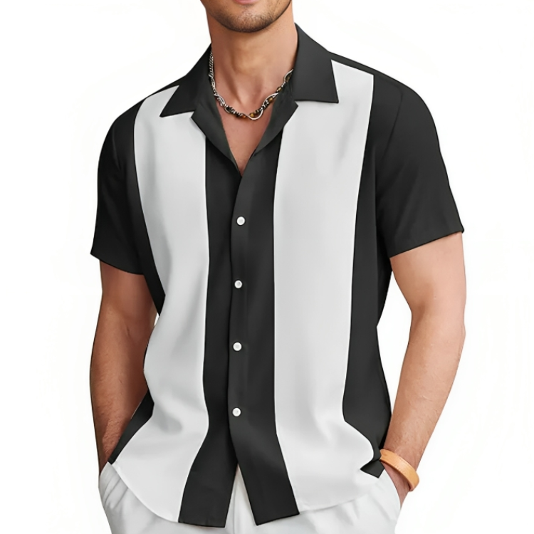 Lett casual herreskjorte i pustende polyester, ideell som sommerskjorte. Kortermet for komfortabel fritid.