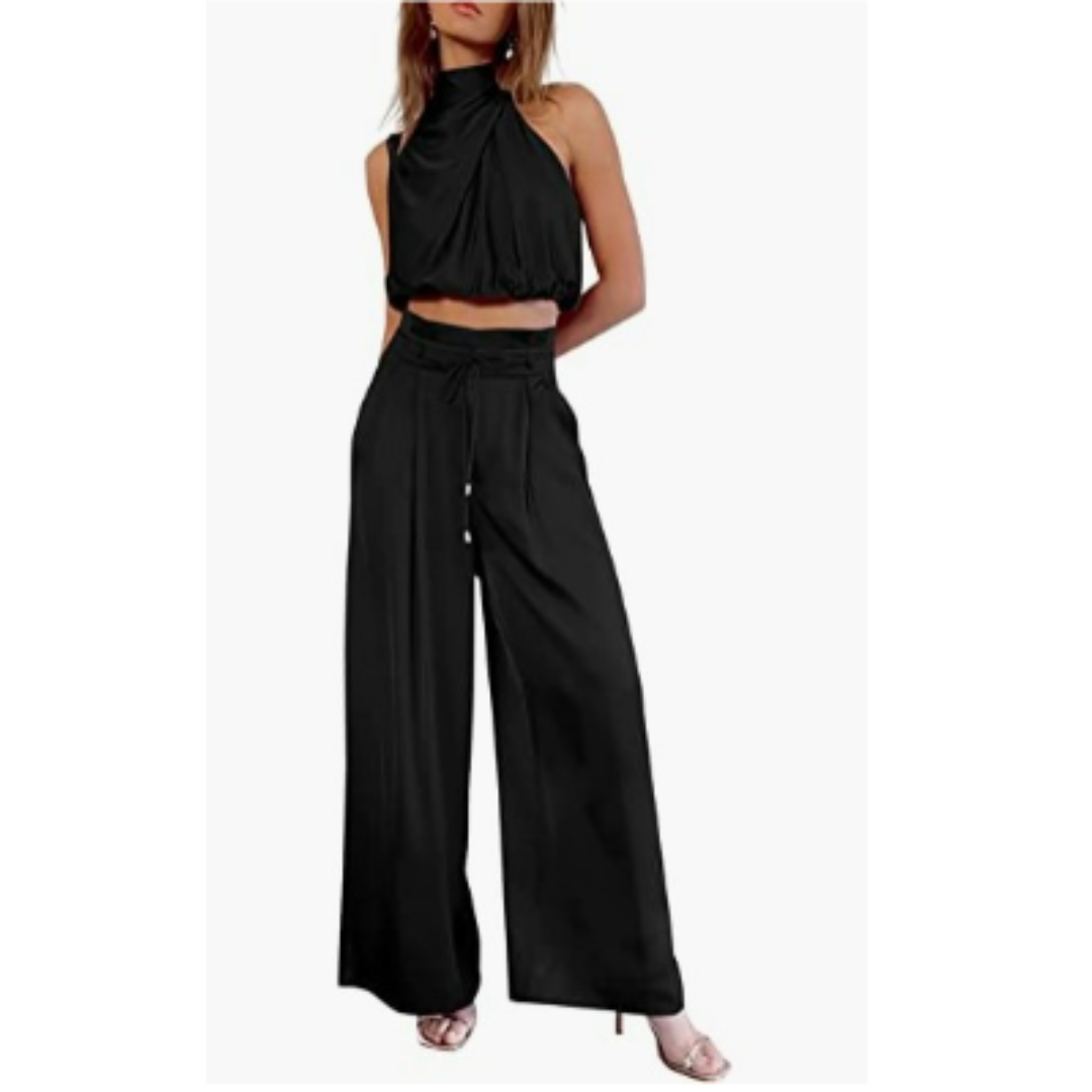 Komfortabel dame jumpsuit i lett stoff, perfekt for varme sommerdager og avslappet mote.