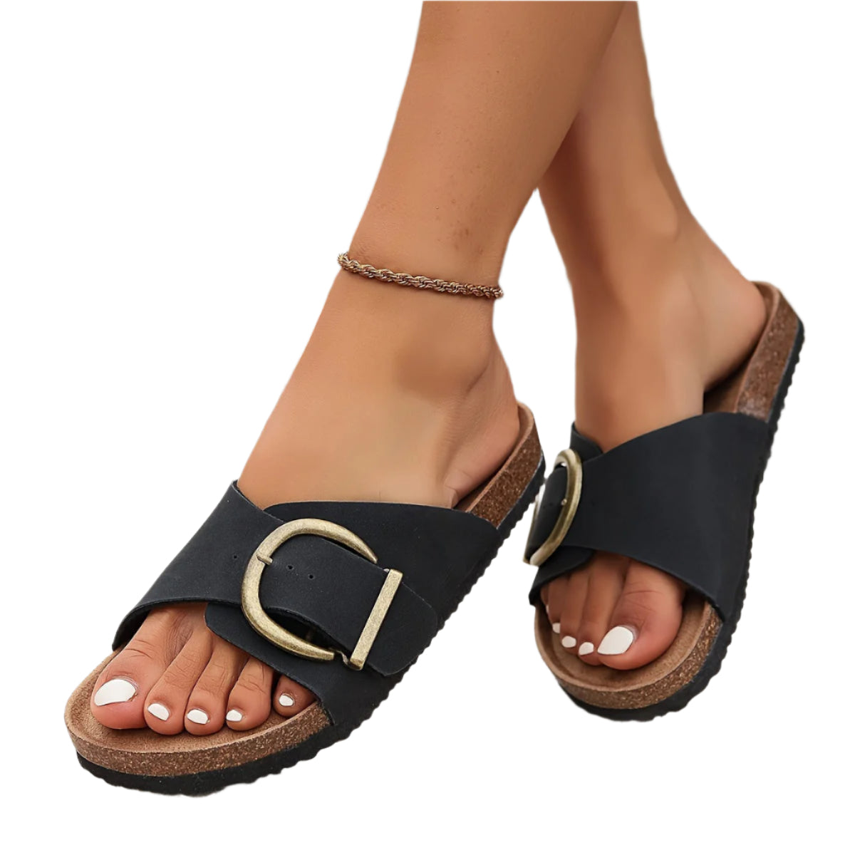 Dame sandaler med justerbare riemer for en komfortabel og flat passform. Perfekte sommersko for kvinner.